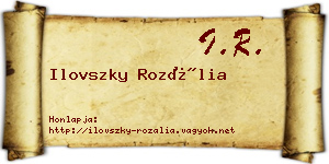 Ilovszky Rozália névjegykártya