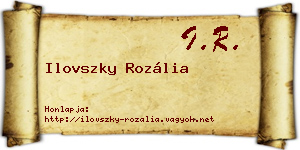 Ilovszky Rozália névjegykártya