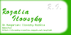 rozalia ilovszky business card