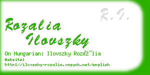 rozalia ilovszky business card